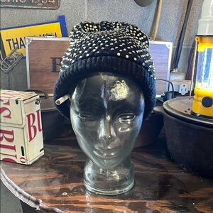 Black Beaded Women's Hat